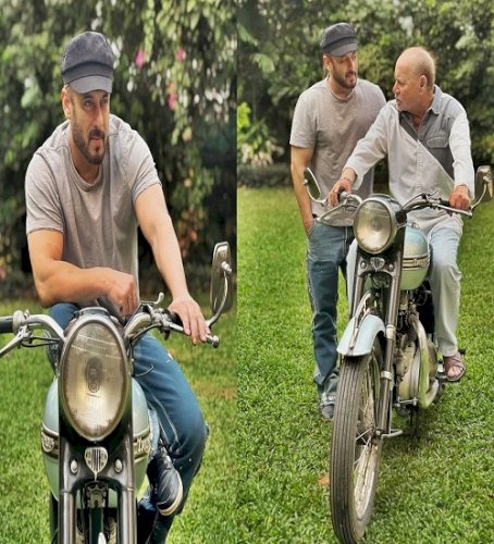 Salman Khan shares pictures with father Salim Khan’s first bike