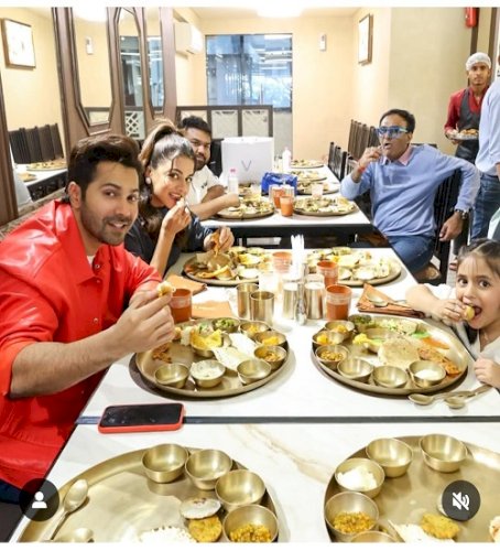 Varun Dhawan enjoys flavours of Gujarat with Wamiqa Gabbi