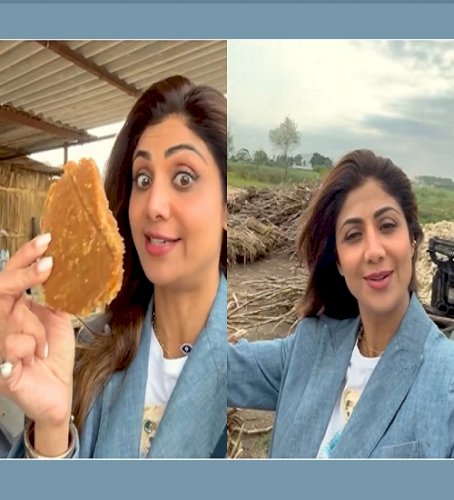 Shilpa Shetty relishes the taste of authentic desi Gud in Punjab