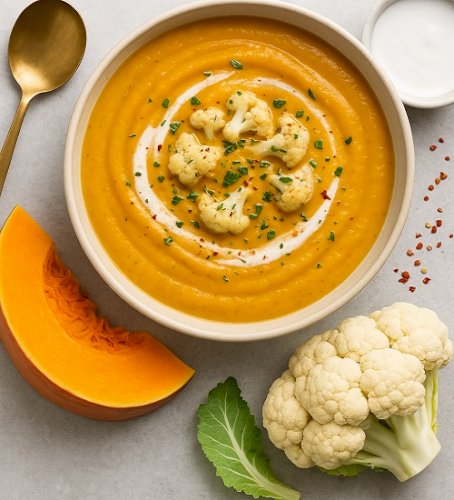 Pumpkin and Cauliflower Soup Delight