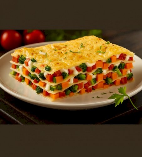 Vegetable Lasagna with Herb Garnish