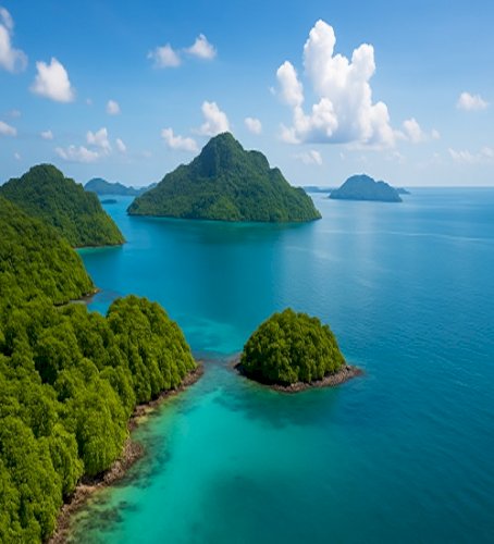 Tropical Seascape with Lush Islands