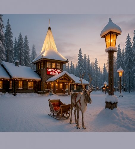 Santa Claus Village at Dusk: A Winter Wonderland Awaits