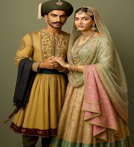 Royal Indian Couple in Traditional Attire
