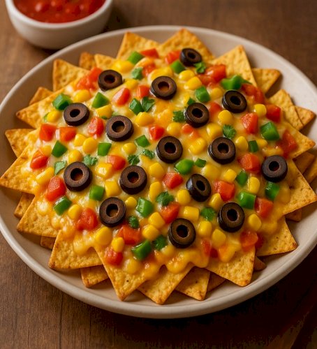 Loaded Nachos with Colorful Toppings