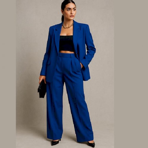 Confident Elegance in Cobalt Blue: A Bold Statement of Style