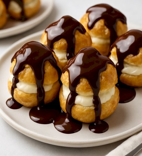 Profiteroles with Chocolate Drizzle – Recipe