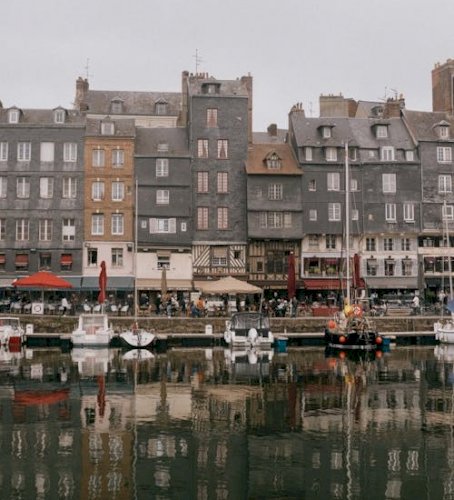 Historic Honfleur Port with Reflections: A Timeless Maritime Jewel