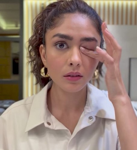 Mrunal Thakur showcases hilarious post eye make-up struggles