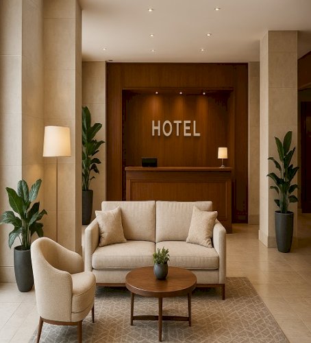 Elegant Hotel Lobby Décor: A Blend of Warmth, Minimalism & Luxury