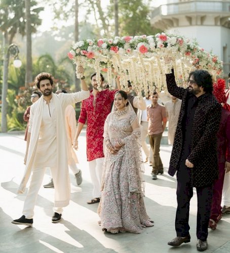 An emotional Kartik Aaryan says 'you’ll always be my little sister' after seeing Kritika as a bride