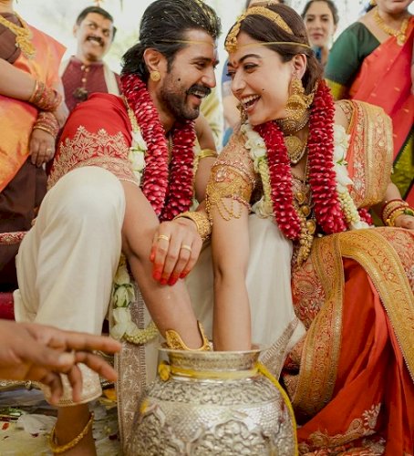 Rashmika Mandanna introduces her 'now husband' Vijay Deverakonda after a traditional wedding