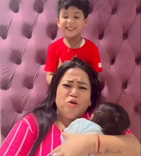 Bharti Singh shares a glimpse of newborn baby Kaju's face, says he looks like Gola
