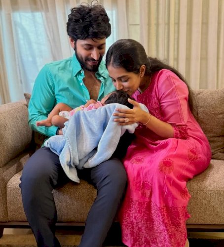 Harish Kalyan and his wife Narmada announce their daughter's name as 'Kriya'
