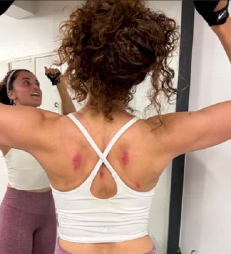 Taapsee Pannu shares glimpse of bruised back after working out on rough floor