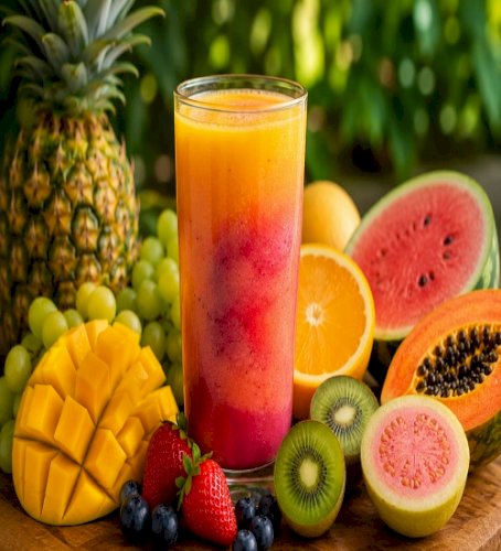 Refreshing Mixed Fruit Juice: A Colorful Blend of Fresh Flavors