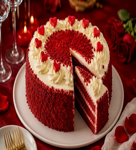 Red Velvet Cake for : a Romantic Wedding Anniversary Celebration