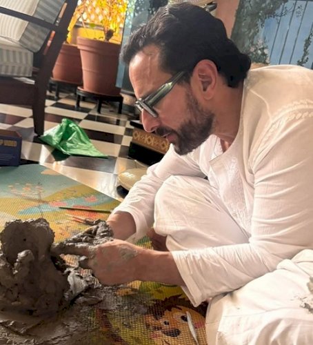 Kareena Kapoor shares glimpse of Saif Ali Khan making Ganpati idol at home on Ganesh Chaturthi